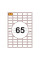 Этикетка A4 - 65 штук на листе 38x21,2 (100 листов) скруглённая