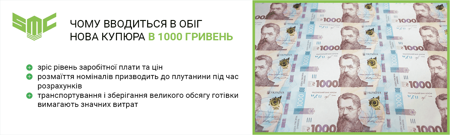 нова банкнота номіналом 1000 гривень